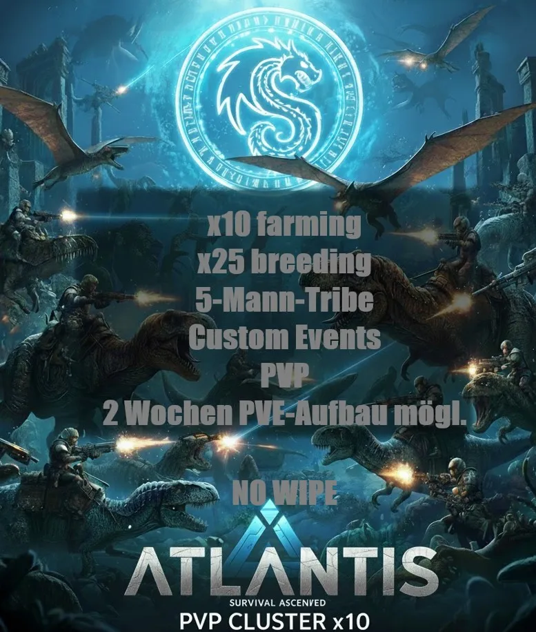 Serverbeschreibungs Banner von ATLANTIS PVP CLUSTER modded x10 - TheCenter